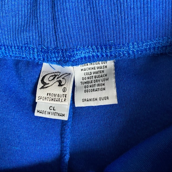 GK Elite Sportswear Royal Blue Warm Up Pants Lounge Pants Waffle Weave - Picture 4 of 10